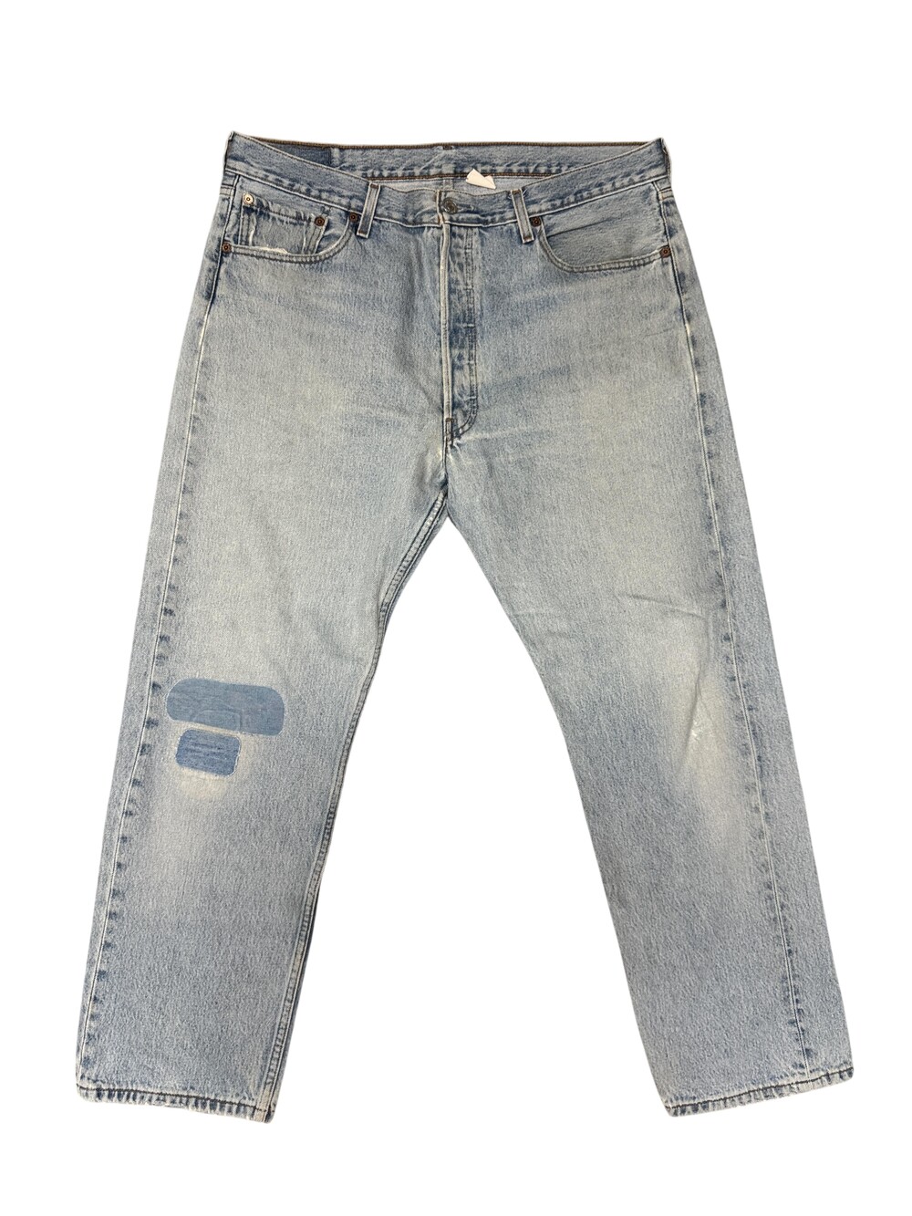 Levis 501 Jeans Mens 38x29 Light Wash Distressed Button Fly vintage 90s